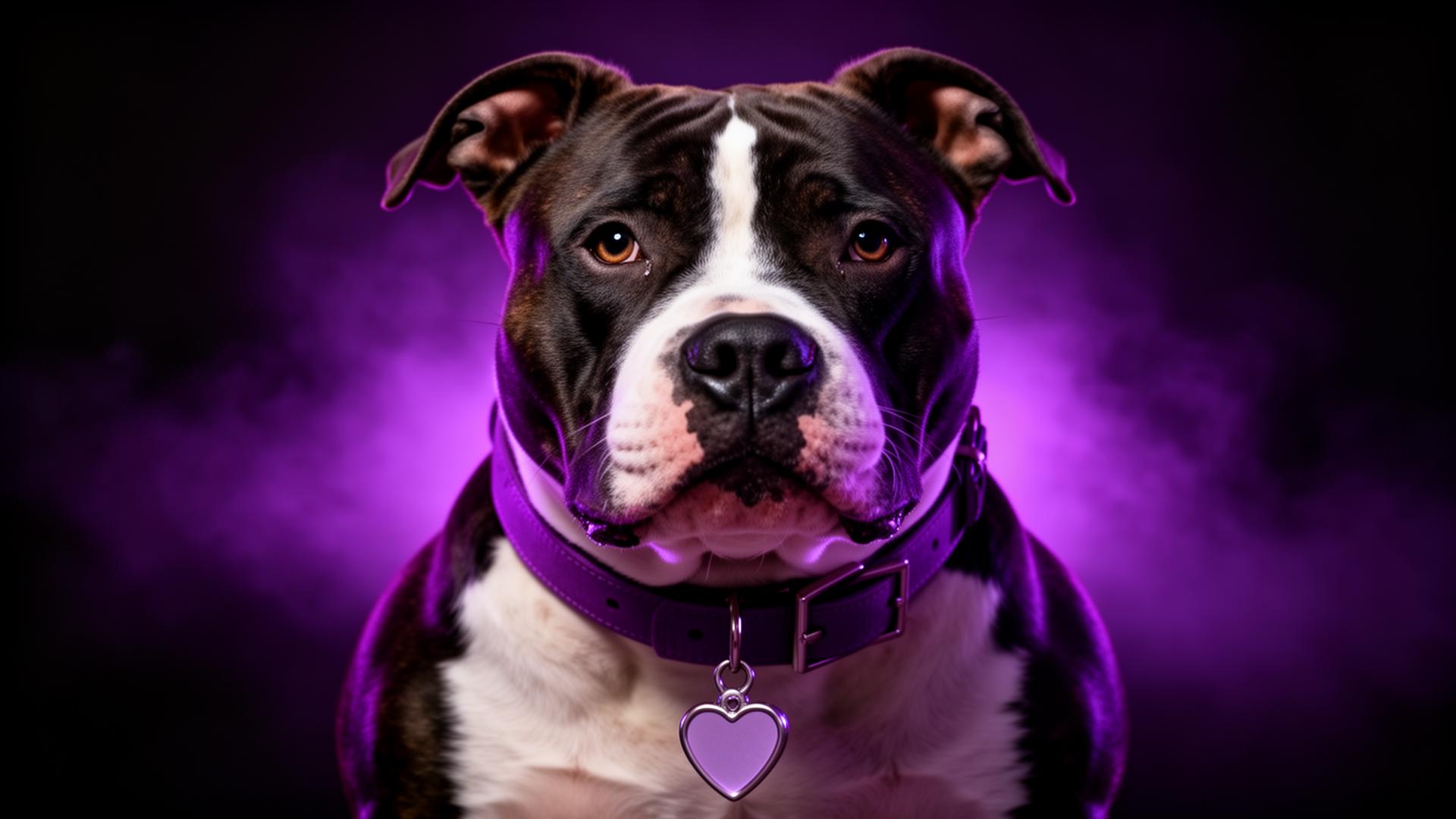 A pet under purple protective glow